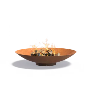 LumaBowl 150 cortenstalen vuurschaal met verhoogde voet voor grote buitenruimtes