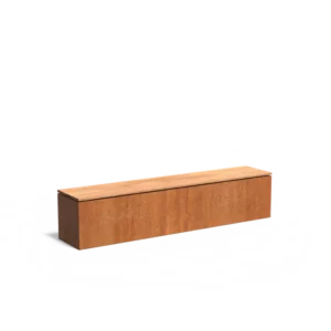 ElevBench 200 cortenstaal bank met houten zitting
