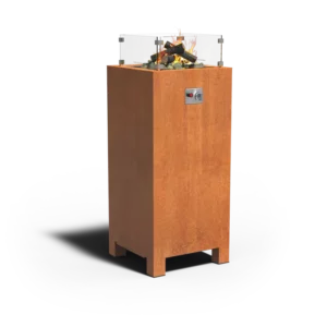 Brenn Alto vuurtafel in cortenstaal – hoge vuurzuil